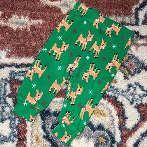 Vintage original Rudolph character green print Christmas pants 9 months